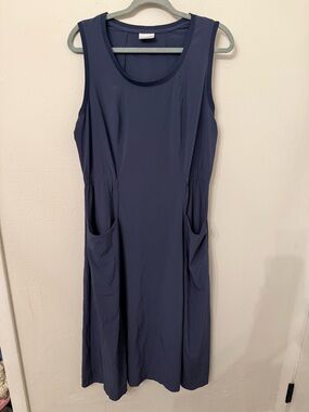 Columbia Navy Blue Sleeveless A-Line Dress with Pockets